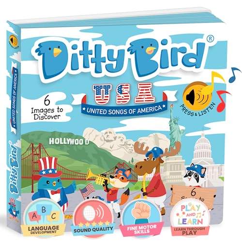 DITTY BIRD Baby Sound Book: Our United Songs of America Musical Book is The Perfect Toys for 1 Year Old boy and 1 Year Old Girl Gifts. Educational Music Toys for Toddlers 1-3. Award-Winning! by Mema Publishing Ltd