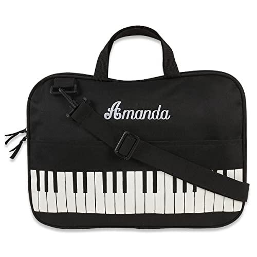 Personalized Black Music Medium Tote for Kids (11" x 16") from 