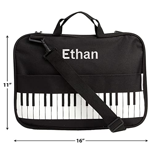 Personalized Black Music Medium Tote for Kids (11" x 16") from 