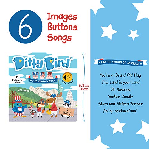 DITTY BIRD Baby Sound Book: Our United Songs of America Musical Book is The Perfect Toys for 1 Year Old boy and 1 Year Old Girl Gifts. Educational Music Toys for Toddlers 1-3. Award-Winning! by Mema Publishing Ltd