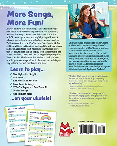 Kids' Ukulele Songbook: Learn 30 Songs to Sing and Play (Happy Fox Books) The Next Step for Kids with Basic Uke Skills, with Easy Instructions for New Chords and Notes, Pull-Out Chord Cards, and More from Happy Fox Books