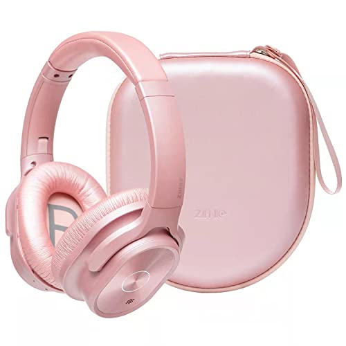 ZIHNIC Active Noise Cancelling Headphones, 40H Playtime Wireless Bluetooth Headset with Deep Bass Hi-Fi Stereo Sound,Comfortable Earpads for Travel/Home/Office (Rose Gold) from zihnic