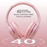 ZIHNIC Kids Noise Cancelling Bluetooth Headphones - Rose Gold