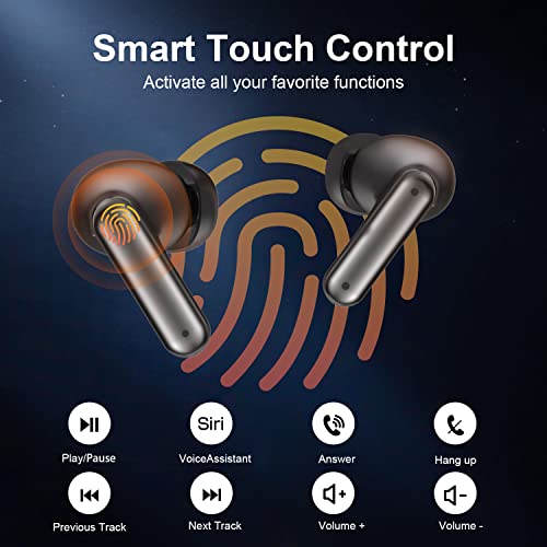ZIUTY Wireless Earbuds, V5.3 Headphones 50H Playtime with LED Digital Display Charging Case, IPX5 Waterproof Earphones with Mic for Android iOS Cell Phone Computer Laptop Sports from XYYJSM