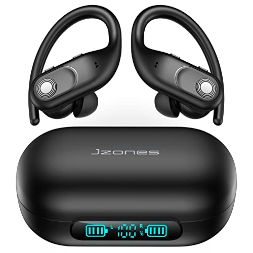 Wireless Earbuds Bluetooth Headphones 130Hrs Playtime with 2500mAh Wireless Charging Case LED Diaplay Hi-Fi Waterproof Over Ear Earphones for Sports Running Workout Gaming by Jzones