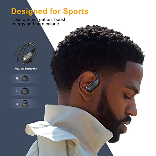 Wireless Earbuds Bluetooth Headphones 130Hrs Playtime with 2500mAh Wireless Charging Case LED Diaplay Hi-Fi Waterproof Over Ear Earphones for Sports Running Workout Gaming by Jzones