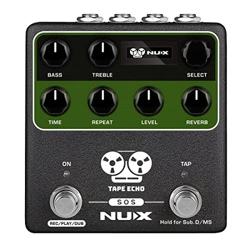 NUX NDD-7 TAPE ECHO Delay Effects Pedal,Up to 1600ms Stereo Delay Time,7 Repro-Tape Heads Combinations and Reverb by Cherub Technology Co.,Ltd