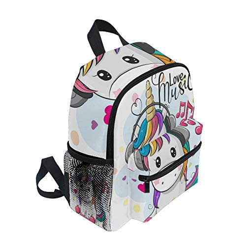 Cute Kid's Toddler Backpack Unicorn Schoolbag for Boys Girls,Kindergarten Children Bag Preschool Nursery Travel Bag with Chest Clip(Music Floral Unicorn) by OREZI