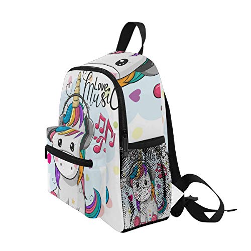 Cute Kid's Toddler Backpack Unicorn Schoolbag for Boys Girls,Kindergarten Children Bag Preschool Nursery Travel Bag with Chest Clip(Music Floral Unicorn) by OREZI
