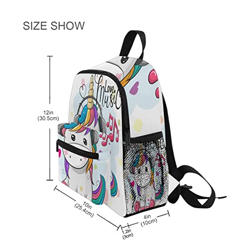 Cute Kid's Toddler Backpack Unicorn Schoolbag for Boys Girls,Kindergarten Children Bag Preschool Nursery Travel Bag with Chest Clip(Music Floral Unicorn) by OREZI