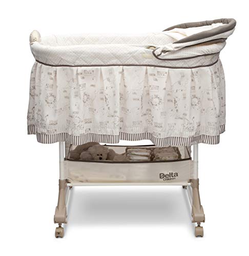 Delta Children Rocking Bedside Bassinet - Portable Crib with Lights Sounds and Vibrations, Play Time Jungle from Delta Children's Products