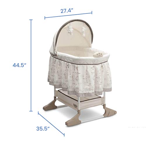 Delta Children Rocking Bedside Bassinet - Portable Crib with Lights Sounds and Vibrations, Play Time Jungle from Delta Children's Products