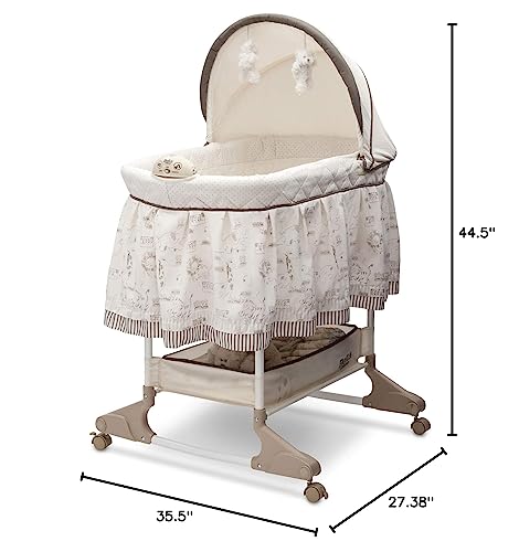 Delta Children Rocking Bedside Bassinet - Portable Crib with Lights Sounds and Vibrations, Play Time Jungle from Delta Children's Products