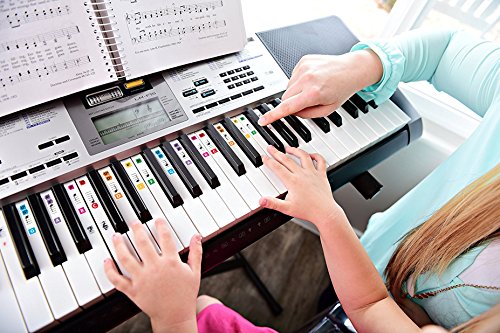 Best Reusable Color Piano Key Note Keyboard Stickers for Adults & Childrenâs Lessons, FREE E-BOOK, Great for Beginners Sheet Music Books, Recommended by Teachers to Learn to Play Keys & Notes Faster by Recital Ready