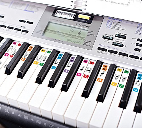 Best Reusable Color Piano Key Note Keyboard Stickers for Adults & Childrenâs Lessons, FREE E-BOOK, Great for Beginners Sheet Music Books, Recommended by Teachers to Learn to Play Keys & Notes Faster by Recital Ready