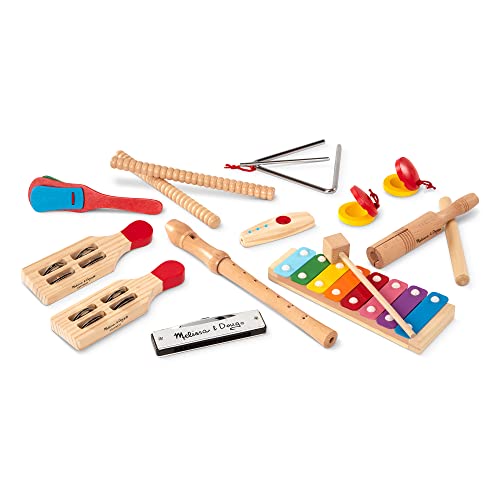 Melissa & Doug Deluxe Band Set With Wooden Musical Instruments and Storage Case