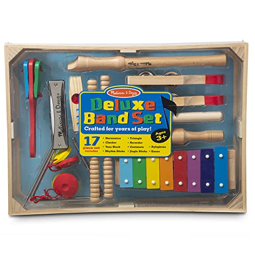 Melissa & Doug Deluxe Band Set With Wooden Musical Instruments and Storage Case