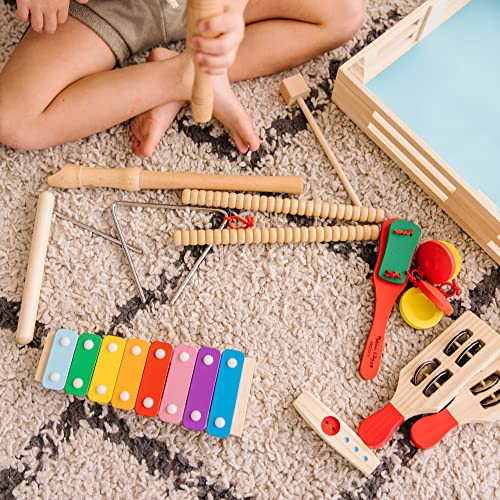 Melissa & Doug Deluxe Band Set With Wooden Musical Instruments and Storage Case