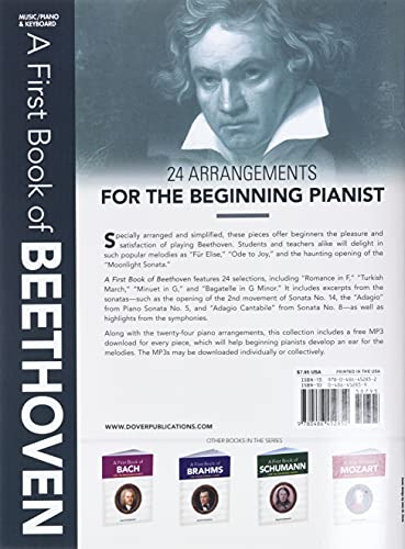 A First Book of Beethoven: 24 Arrangements for the Beginning Pianist with Downloadable MP3s (Dover Music for Piano)