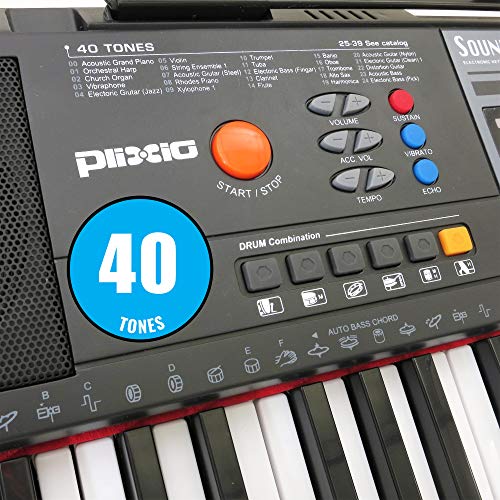 Plixio 61-Key Digital Electric Piano Keyboard & Sheet Music Stand - Portable Electronic Keyboard for Beginners (Kids & Adults) by Plixio
