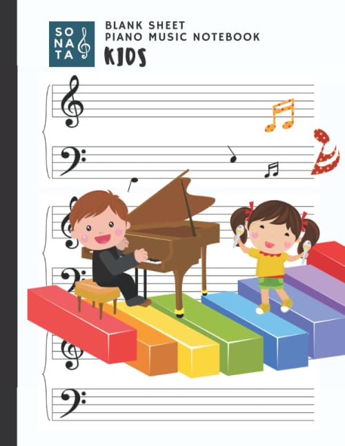 Blank Sheet Piano Music Notebook Kids: Wide Staff Music Notebook for Kids with 100 Pages of Blank Wide Staff Music Manuscript Paper | Music Staff ... Piano Music Lover Classic White Cover (Large) by Independently published