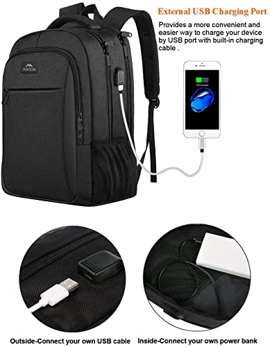 Business Travel Backpack, Matein Laptop Backpack with Usb Charging Port for Men Womens Boys Girls, Anti Theft Water Resistant College School Bookbag Computer Backpack Fits 15.6 Inch Laptop Notebook from YoTwo