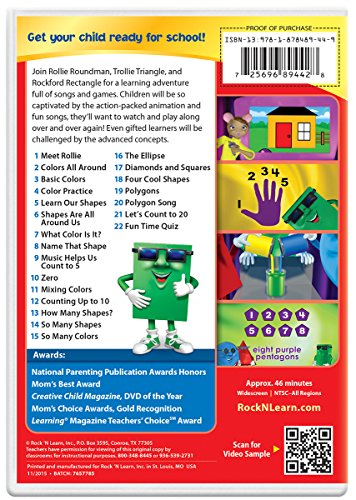 Colors, Shapes & Counting DVD by Rock 'N Learn from Rock 'N Learn