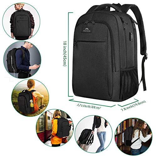 Business Travel Backpack, Matein Laptop Backpack with Usb Charging Port for Men Womens Boys Girls, Anti Theft Water Resistant College School Bookbag Computer Backpack Fits 15.6 Inch Laptop Notebook from YoTwo