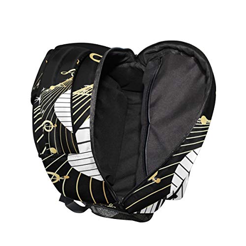 AUUXVA Piano Keyboard Music Note Durable Backpack College School Book Shoulder Bag Travel Daypack for Boys Girls Man Woman by 