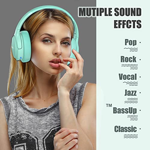 Bluetooth Headphones Over Ear,BERIBES 65H Playtime and 6 EQ Music Modes Wireless Headphones with Microphone,HiFi Stereo Foldable Lightweight Headset, Deep Bass for Home Office Cellphone PC Etc.(Green) from BERIBES