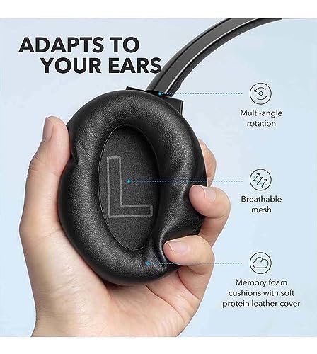 Soundcore Anker Life Q20 Hybrid Active Noise Cancelling Headphones, Wireless Over Ear Bluetooth Headphones, 40H Playtime, Hi-Res Audio, Deep Bass, Memory Foam Ear Cups, for Travel, Home Office by Anker