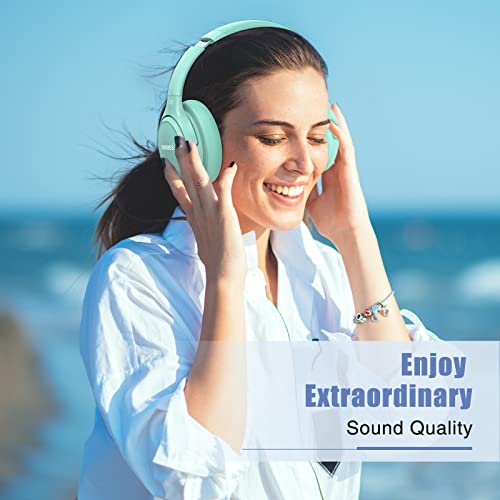 Bluetooth Headphones Over Ear,BERIBES 65H Playtime and 6 EQ Music Modes Wireless Headphones with Microphone,HiFi Stereo Foldable Lightweight Headset, Deep Bass for Home Office Cellphone PC Etc.(Green) from BERIBES