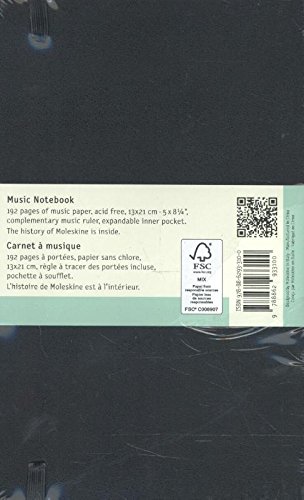 Moleskine Art Music Notebook, Hard Cover, Large (5" x 8.25") Pentagram, Black, 192 Pages from Moleskine