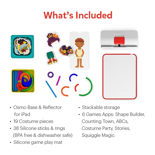 Osmo-Little Genius Starter Kit for iPad + Early Math Adventure-6 Educational Learning Games Ages 3-5-Counting, Shapes,Phonics & Creativity-STEM Toy Gifts-Kids(Osmo iPad Base Included-Amazon Exclusive) from osmo