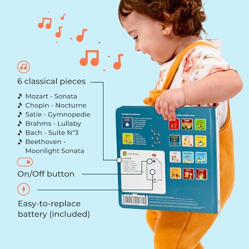 Cali's Books Bedtime Baby Music Book - Music Books for Toddlers 1-3 with 6 Classical and Relaxing Pieces-Sound Books for Toddlers 1-3 - Interactive Books for 1-Year-Old by Cali's Books