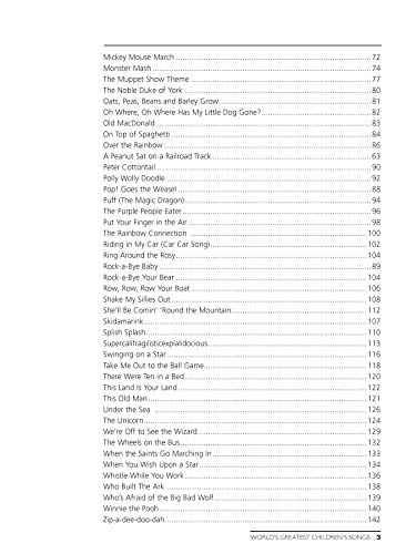World's Greatest Children's Songs: 87 of the World's Most Popular and Best Loved Traditional and Contemporary Children's Songs by Alfred Music
