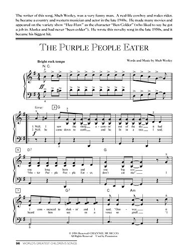 World's Greatest Children's Songs: 87 of the World's Most Popular and Best Loved Traditional and Contemporary Children's Songs by Alfred Music