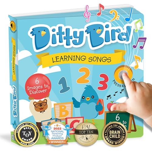 DITTY BIRD Baby Sound Book: Our Learning Songs Musical Book for Babies is The Perfect Toys for 1 Year Old boy and 1 Year Old Girl Gifts Interactive ABC Music Book for Toddlers. Award-Winning! from MEMA Publishing LTD