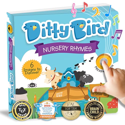 DITTY BIRD Baby Sound Books: Nursery Rhymes Musical Sound Book for Babies is The Perfect Toys for 1 Year Old boy and 1 Year Old Girl Gifts. Educational Childrens Books Ages 1-3 Award-Winning! Blue from MEMA Publishing LTD