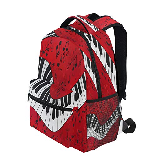 UOYO Abstract Music Note Backpack Piano Keyboard School Bag for Kids Girls Boys Large Bookbag College Laptop Camputer Shoulder Bag Travel Hiking Daypack from CCDMJ