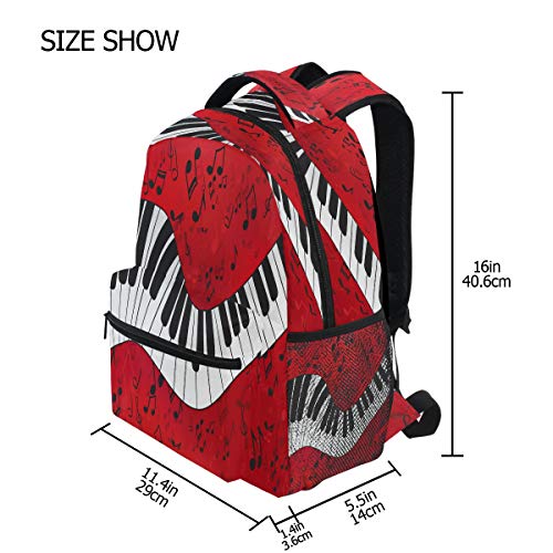UOYO Abstract Music Note Backpack Piano Keyboard School Bag for Kids Girls Boys Large Bookbag College Laptop Camputer Shoulder Bag Travel Hiking Daypack from CCDMJ