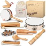 Wooden Music Set for Kids Ages 3-9