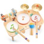 OATHX Kids Drum Set - 11 in 1 Musical Instruments for Toddlers Baby Preschool Educational Musical Toys, Montessori Toys for Kids Ages 1-6