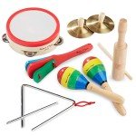 Melissa & Doug Band-in-a-Box Clap! Clang! Tap! - 10-Piece Musical Instrument Set - Kids Musical Instruments, Wooden Percussion Instruments For Toddlers And Kids Ages 3+