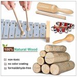 LOOIKOOS Toddler Musical Instruments International Natural Wooden Music Set for Toddlers and Kids - Eco Friendly Preschool Educational Musical Toys with Storage Bag