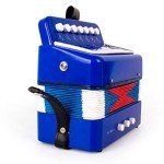 Button Accordion, Horse 10 Keys Control Kids Accordion Musical Instruments for Kids Children Beginners Lightweight and Environmentally-friendly (Blue)