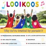 LOOIKOOS Toddler Musical Instruments Set Wooden Percussion Instruments Toy for Kids Baby Preschool Educational Musical Toys for Boys and Girls with Storage Bag