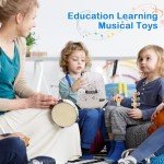 Chriffer Kids Musical Instruments Toys, Percussion Instruments Set with Storage Bag, Preschool Educational Music Toys for Boys Girls, Natural Eco-Friendly Wooden Music Set (10pcs)
