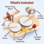 CozyBomB Kids Drum Set for Toddlers: Montessori Musical Instruments Set Toddler Toys - 7 in 1 Wooden Musical Kit Baby Sensory Educational Toys - Christmas Birthday Gifts for Boys & Girls Age 2 3 4 5 6