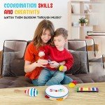 Stoie's Kids Musical Instruments Set 15 pcs for Toddler Ages 3-5 - Baby Wooden Percussion Musical Toys for Little Boys & Girls 9-12 Years Old- with Xylophone and Maracas - to Play in First Mini Band